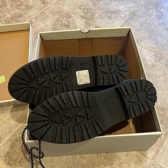 🆕 Esprit Celestin faux patent leather fur lace up fashion boots black - Picture 8 of 11